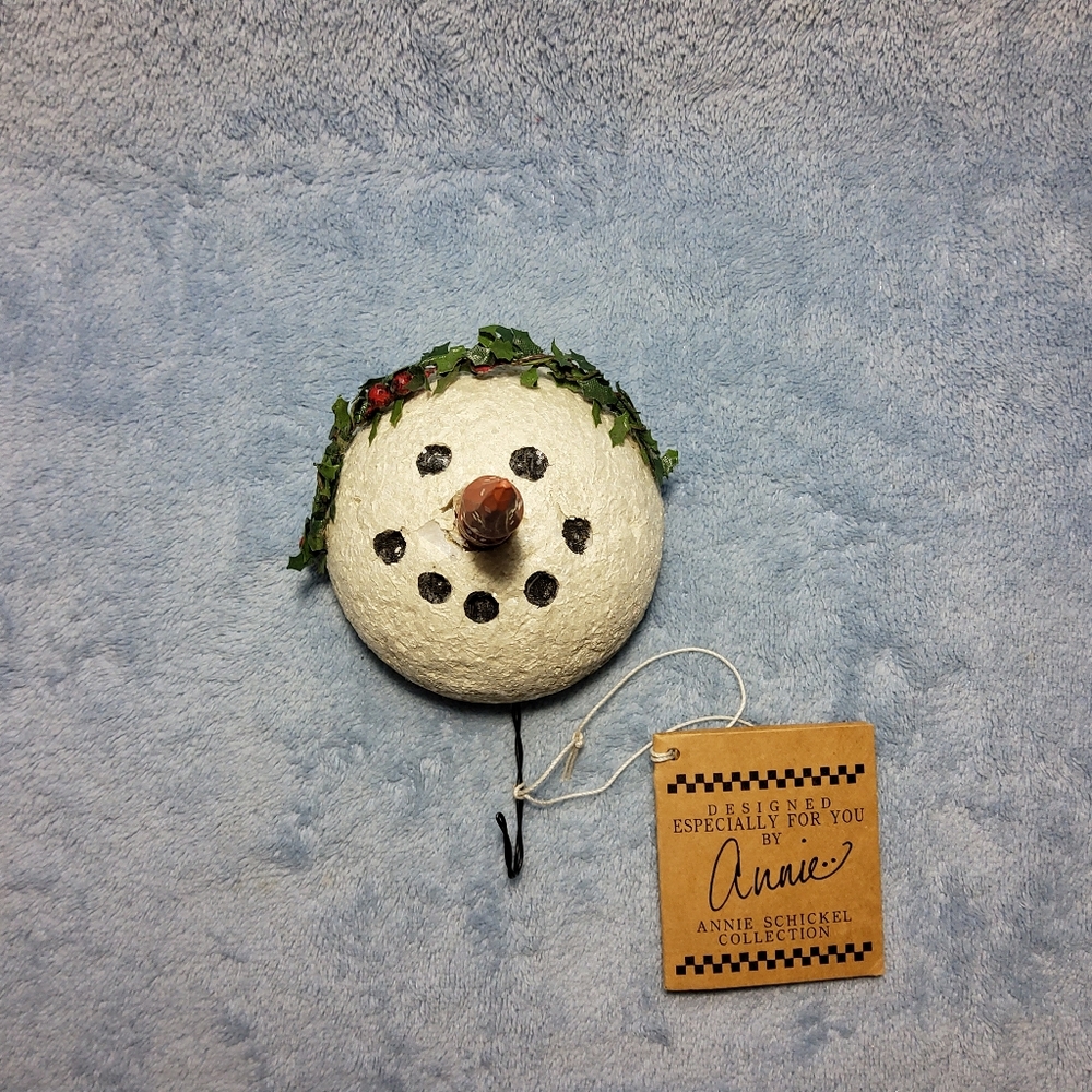 Primitives By Kathy Rustic Snowman Head Christmas Stocking Hanger Annie Schickel